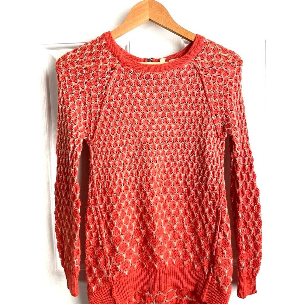 Anthropologie Moth Women Orange Pullover Sweater XS